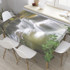 Скатерть прямоугольная JoyArty "Двухъярусный водопад" из оксфорда, 120x145 см