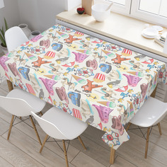Скатерть прямоугольная JoyArty "Детские карусели" из оксфорда, 180x145 см