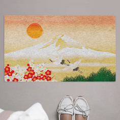 Придверный коврик JoyArty "Японский пейзаж" резиновая основа 75x45 см