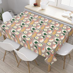 Скатерть прямоугольная JoyArty "Японская кухня" из оксфорда, 180x145 см