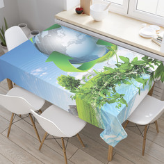 Скатерть прямоугольная JoyArty "Круговорот природы" из оксфорда, 120x145 см