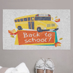 Придверный коврик JoyArty "Осенний школьный автобус" резиновая основа 75x45 см