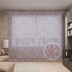 Тюль вуаль на шторной ленте с принтом JoyArty "Разноцветная листва", 310х265 см