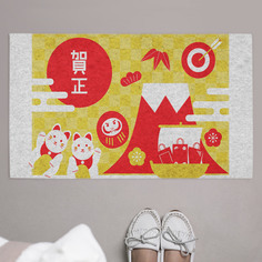 Придверный коврик JoyArty "Японские символы удачи" резиновая основа 75x45 см