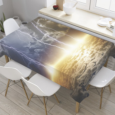 Скатерть прямоугольная JoyArty "Вечеринка молний" из оксфорда, 120x145 см