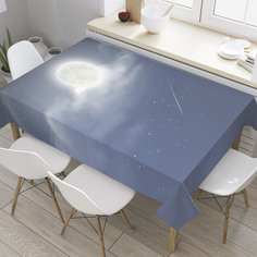 Скатерть прямоугольная JoyArty "Полнолуние в облаках" из оксфорда, 120x145 см