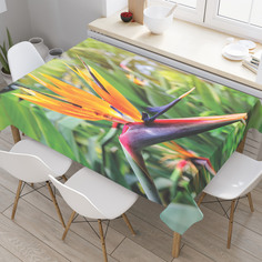 Скатерть прямоугольная JoyArty "Стрелитция королевская" из оксфорда, 120x145 см