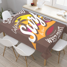 Скатерть прямоугольная JoyArty "Серфинг на западном побережье" из оксфорда, 180x145 см