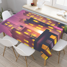 Скатерть прямоугольная JoyArty "Окна жилого квартала" из оксфорда, 120x145 см