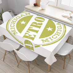 Скатерть прямоугольная JoyArty "Печать Детройта" из оксфорда, 120x145 см