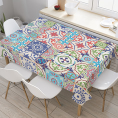 Скатерть прямоугольная JoyArty "Цветочный пазл" из оксфорда, 120x145 см