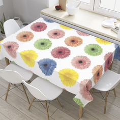 Скатерть прямоугольная JoyArty "Цветочный пазл" из оксфорда, 120x145 см