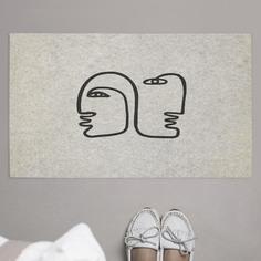 Придверный коврик JoyArty "Загадочные лица" на резиновой основе, 75x45 см