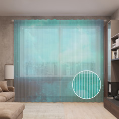 Тюль вуаль на шторной ленте с принтом JoyArty "Простор для исследования", 310х265 см