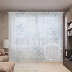 Тюль вуаль на шторной ленте с принтом JoyArty "Орнамент мрамора", 310х265 см