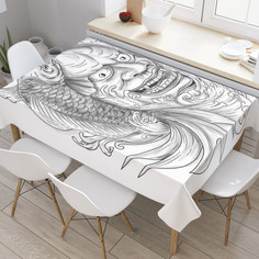 Скатерть прямоугольная JoyArty "Японская маска ханья" из оксфорда, 120x145 см