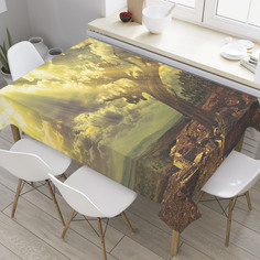 Скатерть прямоугольная JoyArty "Древо рассвета" из оксфорда, 120x145 см