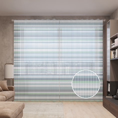 Тюль вуаль на шторной ленте с принтом JoyArty "Полосатое небо", 310х265 см