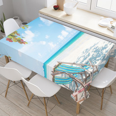 Скатерть прямоугольная JoyArty "Морская пара" из оксфорда, 120x145 см