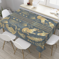 Скатерть прямоугольная JoyArty "Леопарды на фактурном фоне" из оксфорда, 120x145 см