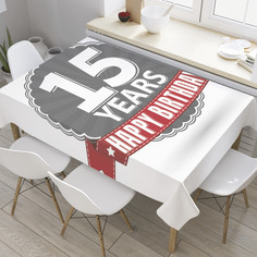 Скатерть прямоугольная JoyArty "Медаль 15-летия" из оксфорда, 120x145 см