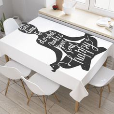 Скатерть прямоугольная JoyArty "Занятие йогой делает вашу душу счастливой" 120x145 см