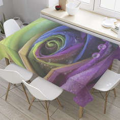 Скатерть прямоугольная JoyArty "Цветочная спираль" из оксфорда, 120x145 см