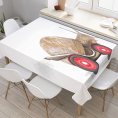 Скатерть прямоугольная JoyArty "Улитка на колесах" из оксфорда, 120x145 см