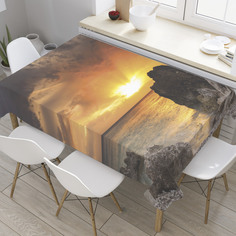 Скатерть прямоугольная JoyArty "Утес на закате" из оксфорда, 120x145 см