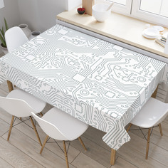 Скатерть прямоугольная JoyArty "Электронная плата" из оксфорда, 120x145 см