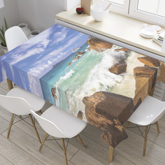 Скатерть прямоугольная JoyArty "Прибрежные камни" из оксфорда, 120x145 см