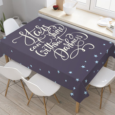 Скатерть прямоугольная JoyArty "Звезды не могут светить без тьмы" из оксфорда, 120x145 см