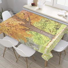 Скатерть прямоугольная JoyArty "Осенний клен" из оксфорда, 120x145 см