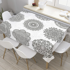 Скатерть прямоугольная JoyArty "Виды мандалы" из оксфорда, 120x145 см