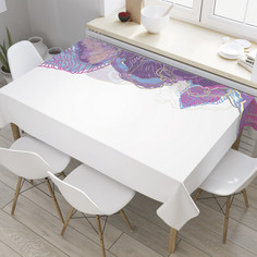 Скатерть прямоугольная JoyArty "Цветы в штрихах" из оксфорда, 120x145 см