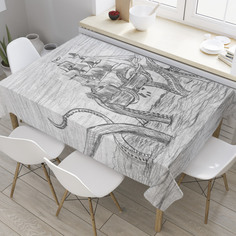 Скатерть прямоугольная JoyArty "Кракен развлекается" из оксфорда, 120x145 см