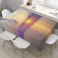 Скатерть прямоугольная JoyArty "Огненный закат" из оксфорда, 120x145 см
