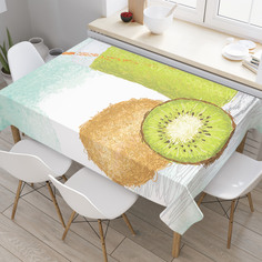 Скатерть прямоугольная JoyArty "Сок из киви" из оксфорда, 120x145 см