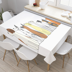 Скатерть прямоугольная JoyArty "Равнение направо" из оксфорда, 180x145 см