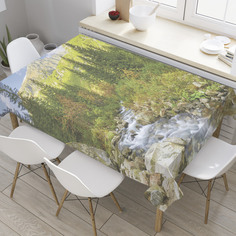 Скатерть прямоугольная JoyArty "Горный ручей" из оксфорда, 120x145 см