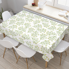 Скатерть прямоугольная JoyArty "Веточка лекарственной ромашки" из оксфорда, 180x145 см