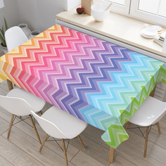 Скатерть прямоугольная JoyArty "Радужный зигзаг" из оксфорда, 120x145 см