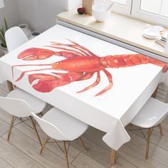 Скатерть прямоугольная JoyArty "Рак к пиву" из оксфорда, 180x145 см