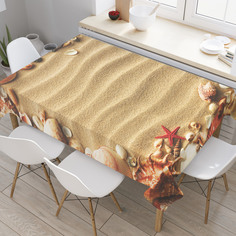 Скатерть прямоугольная JoyArty "Морская любовь" из оксфорда, 120x145 см