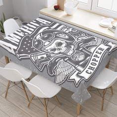 Скатерть прямоугольная JoyArty "Надпись с черепом" из оксфорда, 120x145 см