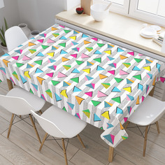 Скатерть прямоугольная JoyArty "Треугольники и пирамидки" из оксфорда, 180x145 см