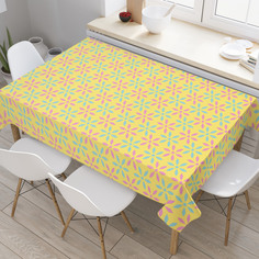 Скатерть прямоугольная JoyArty "Шестилепестковые ряды" из оксфорда, 120x145 см