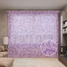 Тюль вуаль на шторной ленте с принтом JoyArty "Строгие завитки", 310х265 см