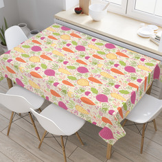Скатерть прямоугольная JoyArty "Осенние корнеплоды" из оксфорда, 180x145 см