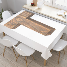 Скатерть прямоугольная JoyArty "T из дерева" из оксфорда, 120x145 см